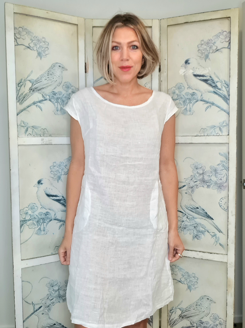 S/M White Plain Kennedy Dress