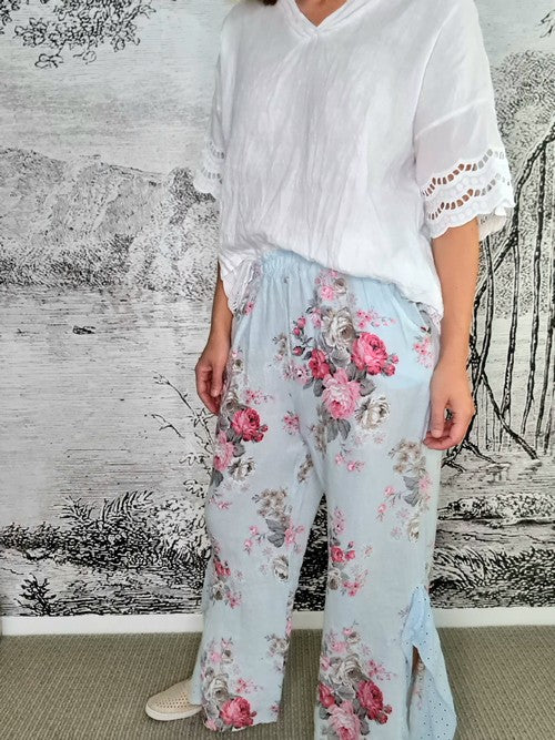Baby Blue High Tea Lace Leg Pant