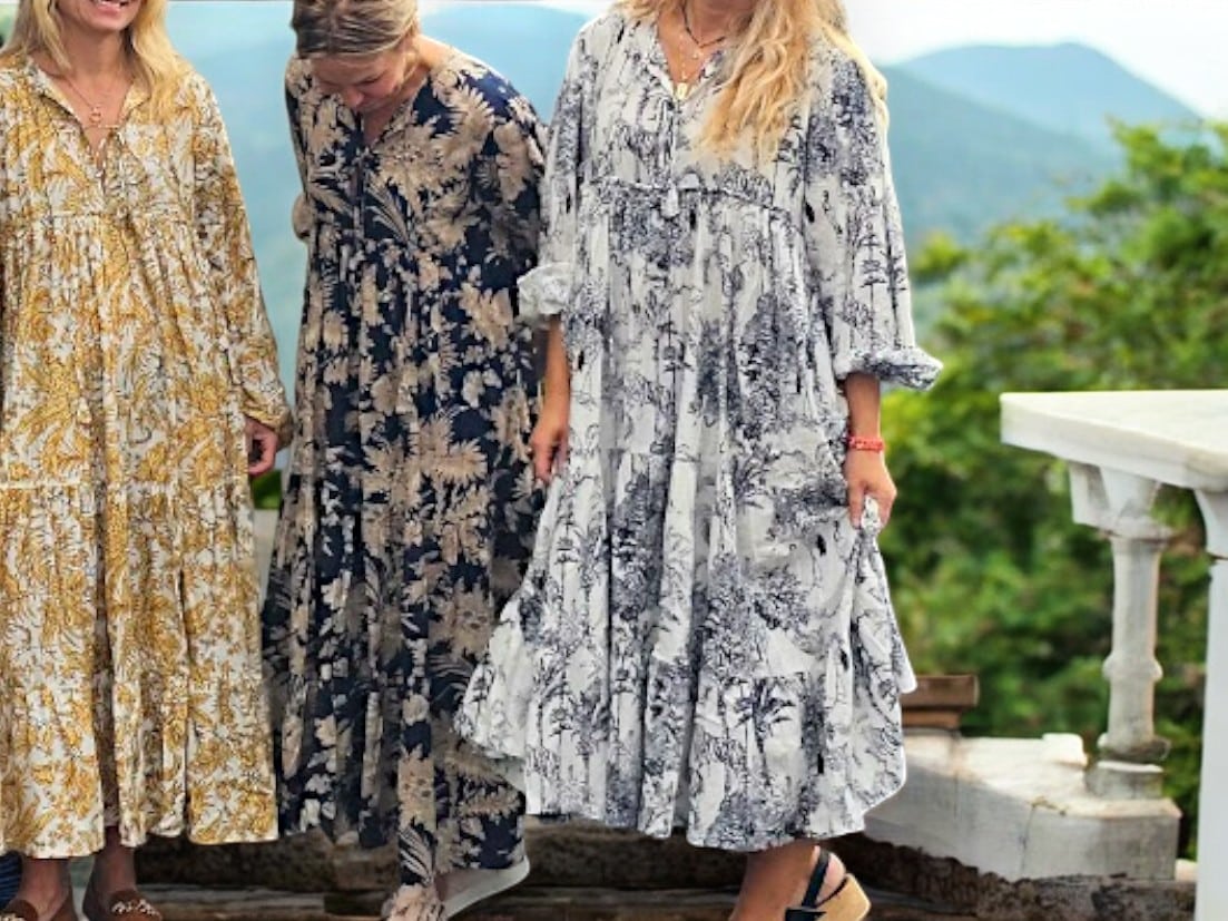 IDA IVY Boheme Maxi/Blk/Wht Toille