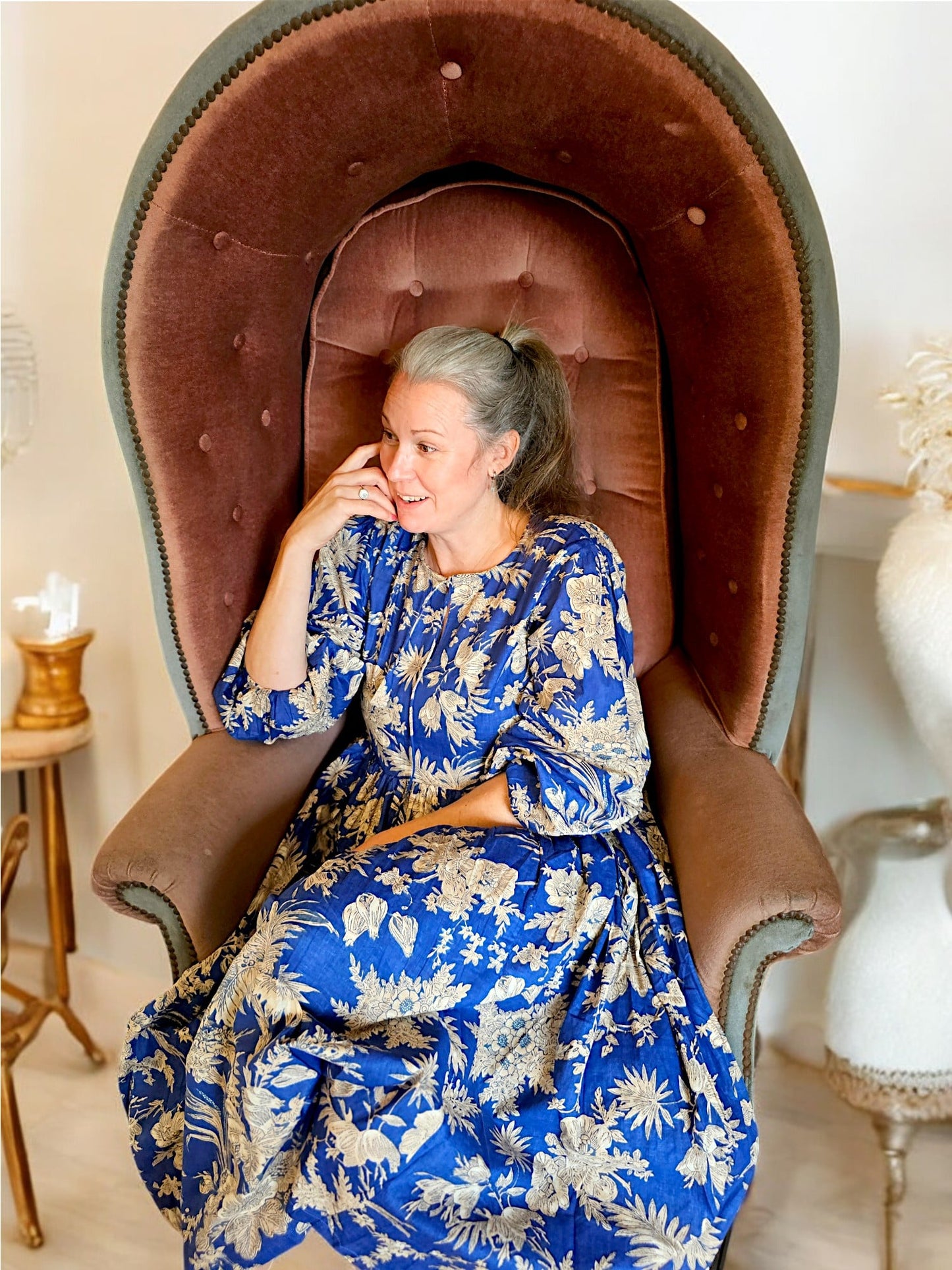 IDA IVY Avec Dress/Blu French Jungle