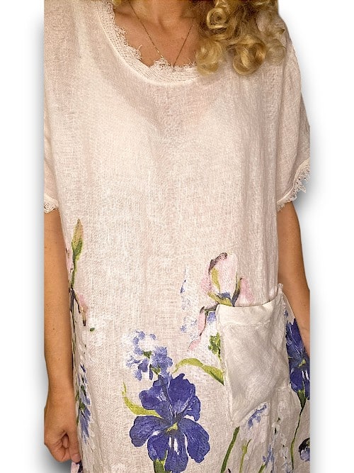 Baby Pink Fray Dress w feature Pkt