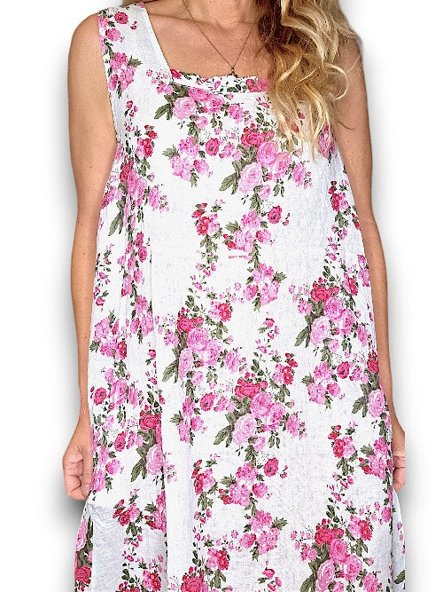 Pale Mint Far Away Rose Tank Dress