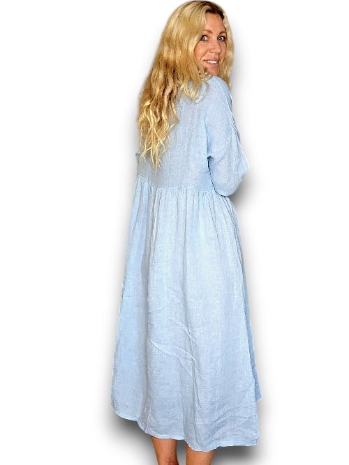Baby Blue Maxi Button Shirt Dress