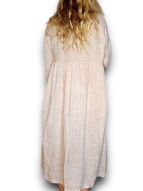 Beige Maxi Button Shirt Dress
