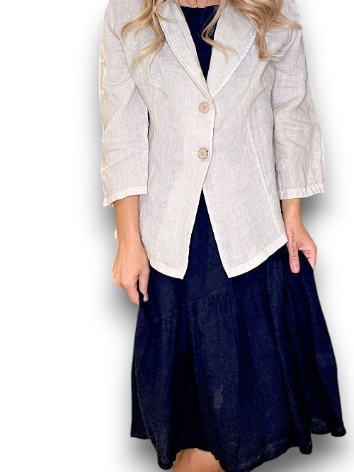 Beige Suit Linen Jkt