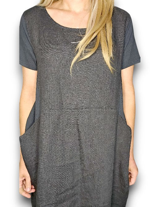 Grey Plain Jungle Dress
