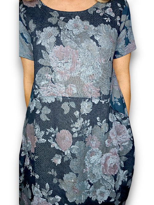 Dark Jade Scarlett Rose Jungle Dress