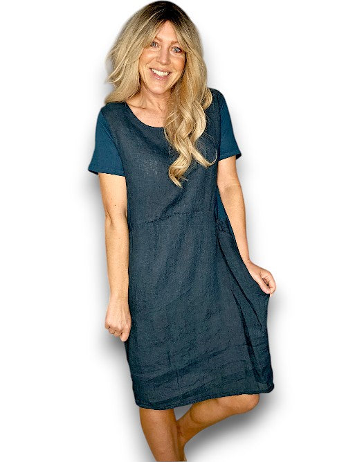 Dark Jade Plain Jungle Dress