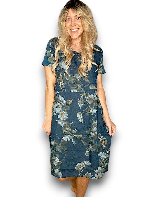 Dark Jade Trumpet Jungle Dress