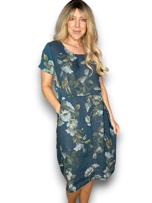 Dark Jade Trumpet Jungle Dress