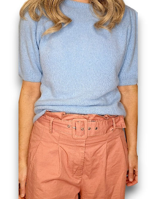 Baby Blue Babydoll Pouf Sweater