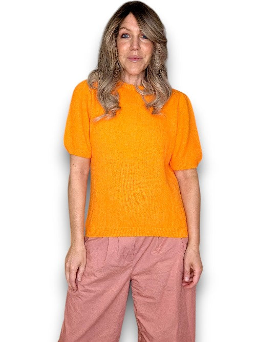 Orange Babydoll Pouf Sweater