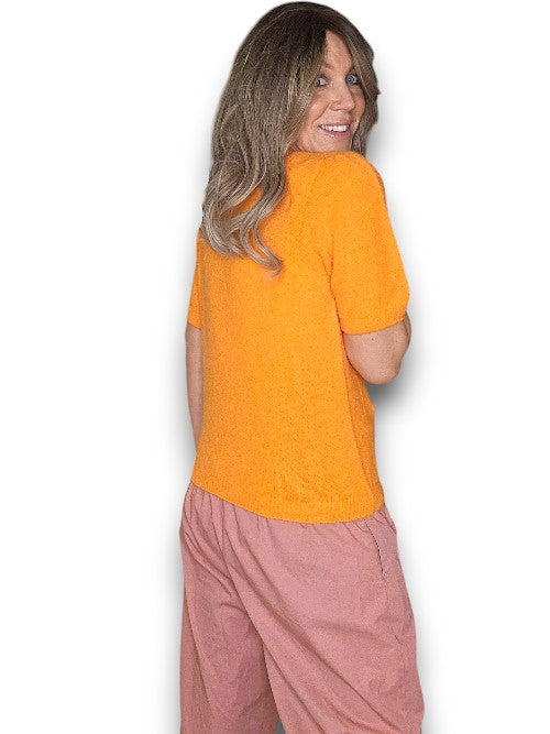 Orange Babydoll Pouf Sweater