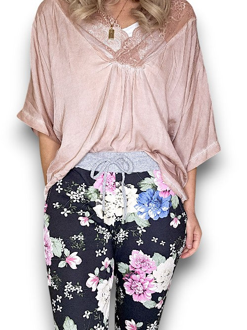 Blk Multi Colour Bouquet Joggers