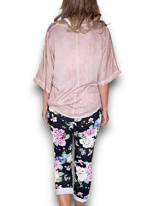 Blk Multi Colour Bouquet Joggers