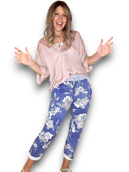 Denim Grey Shades Rose Joggers