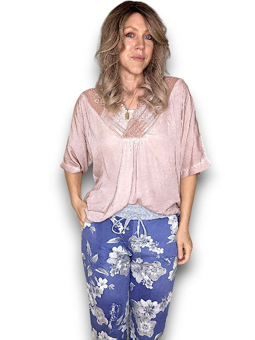 Denim Grey Shades Rose Joggers