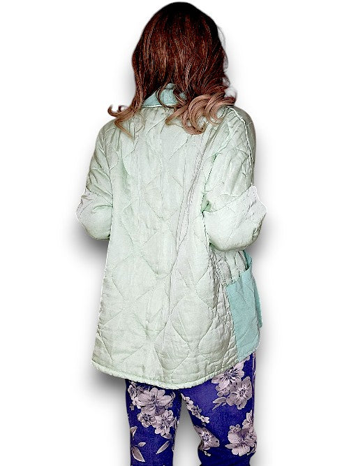 Pale Mint Quilted Wrap Jkt