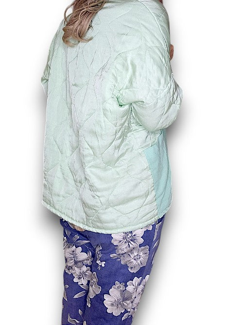 Pale Mint Quilted Wrap Jkt