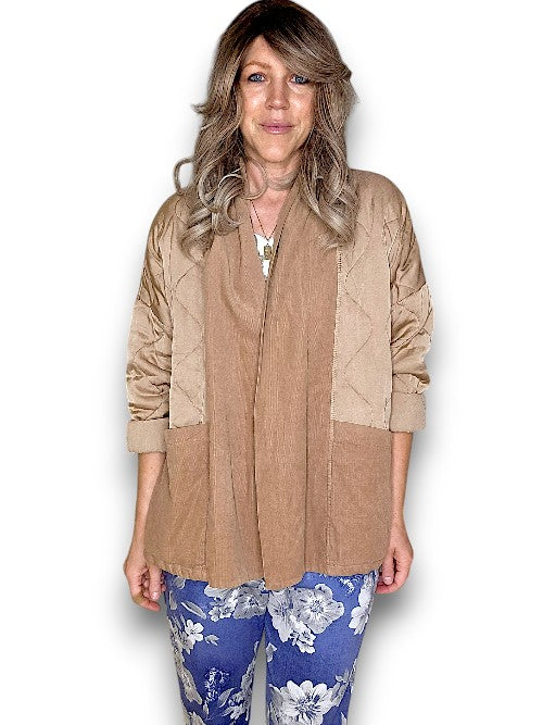 Caramel Quilted Wrap Jkt