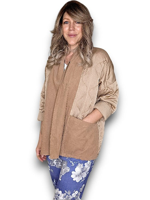 Caramel Quilted Wrap Jkt
