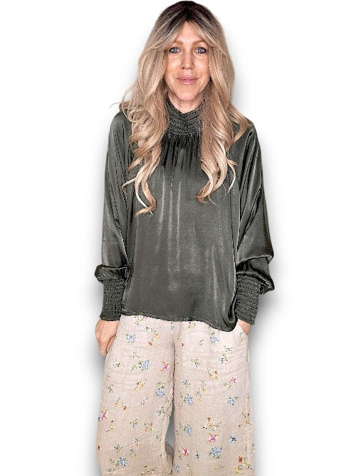 Dark Forest Silky Long Sleeve Top
