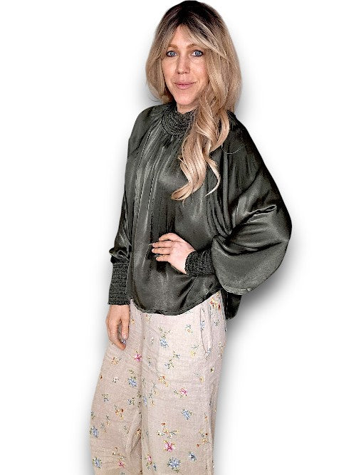 Dark Forest Silky Long Sleeve Top