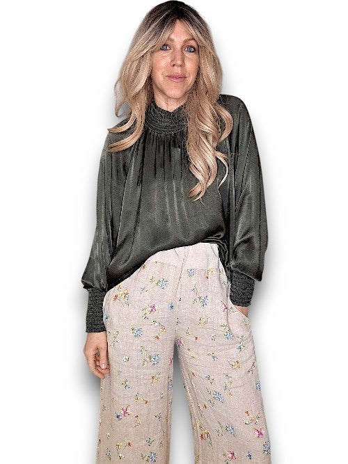 Dark Forest Silky Long Sleeve Top