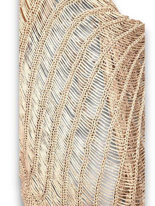 Beige Butterfly Knit Shawl