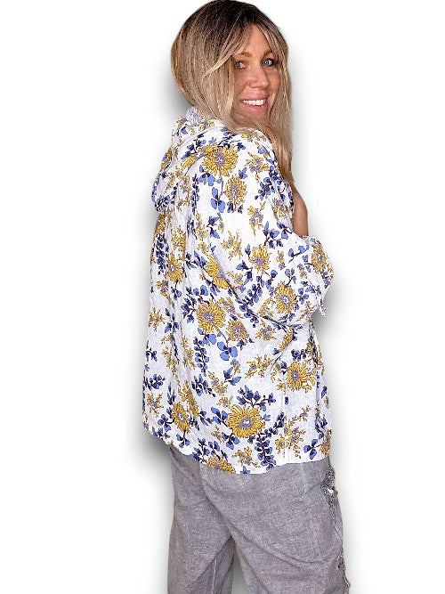 White Retro Butterscotch Hoodie Jkt