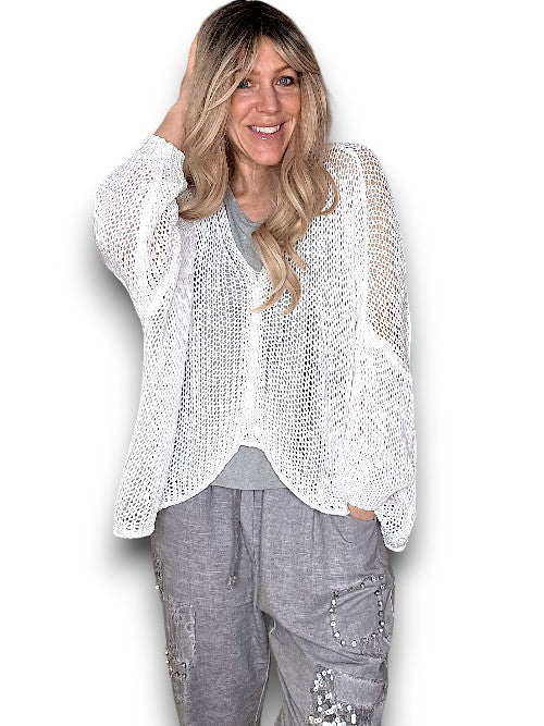 White Front Row knit