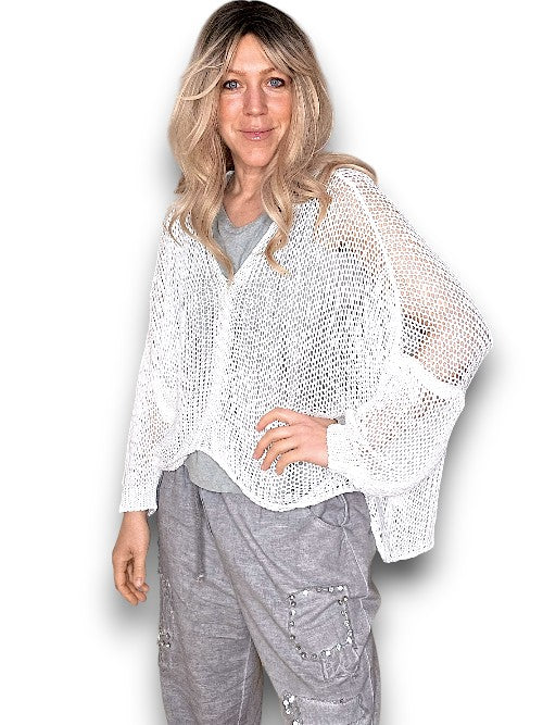 White Front Row knit