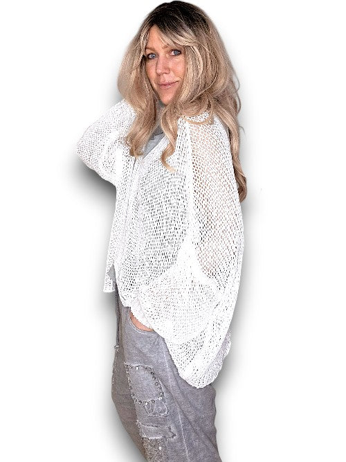White Front Row knit
