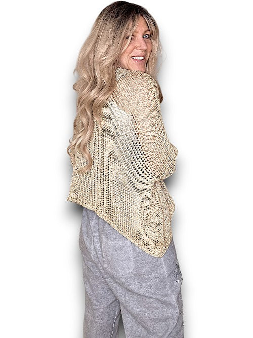 Gold Glitter Front Row knit