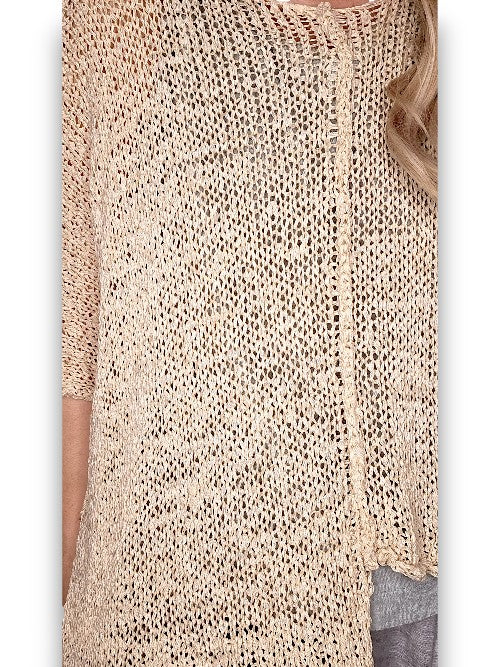 Oat Aysmmetrical Knit Top