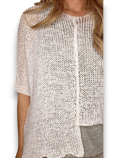 White Aysmmetrical Knit Top