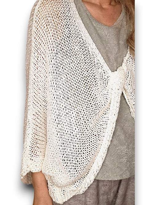 White Knot Knit Top
