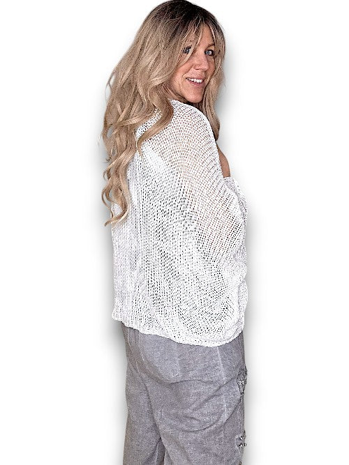 White Knot Knit Top