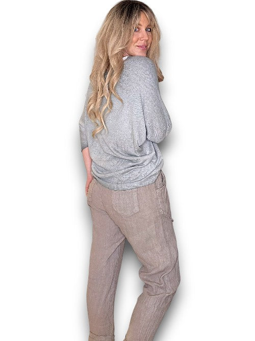 Mocha Linen Star Pants