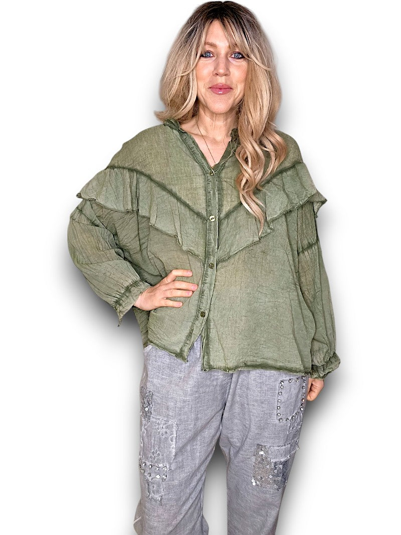 Forest Frill Long Sl Tunic
