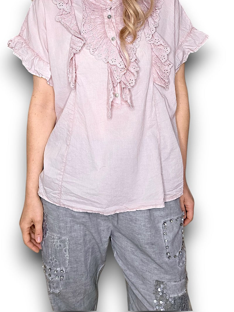 Baby Pink Eyelet Top