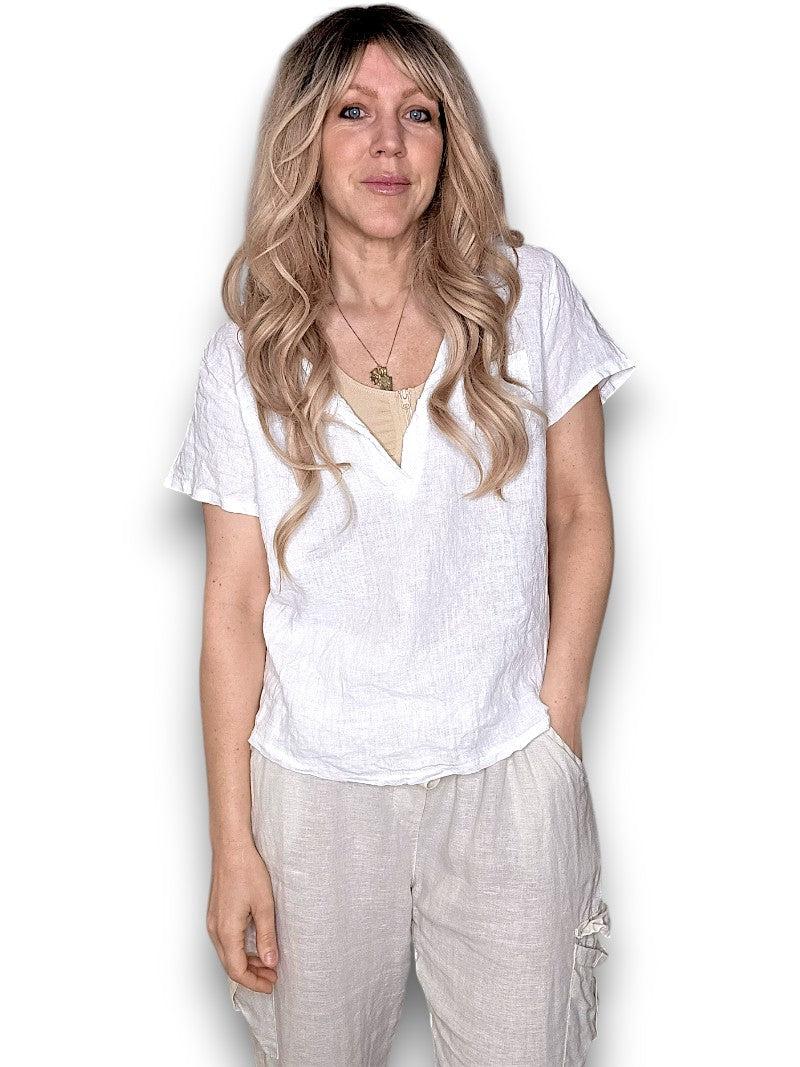 White Rodeo Sequin Pkt Tee