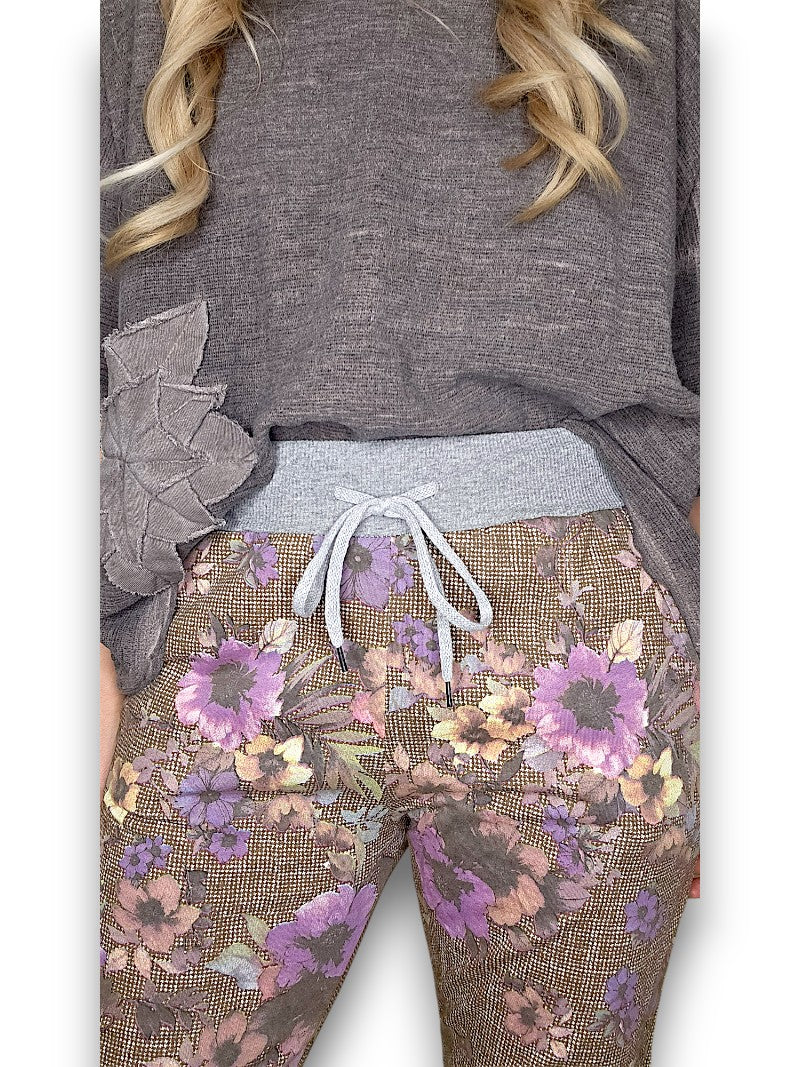 Floral Houndstooth Jogger