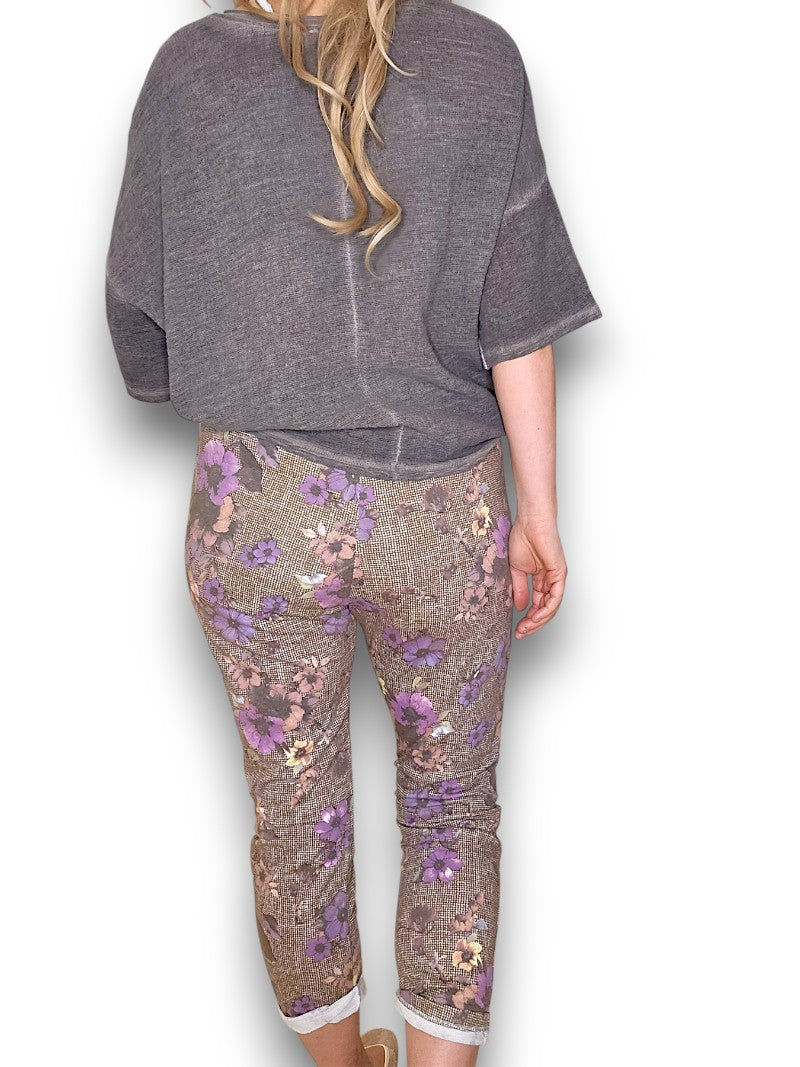 Floral Houndstooth Jogger