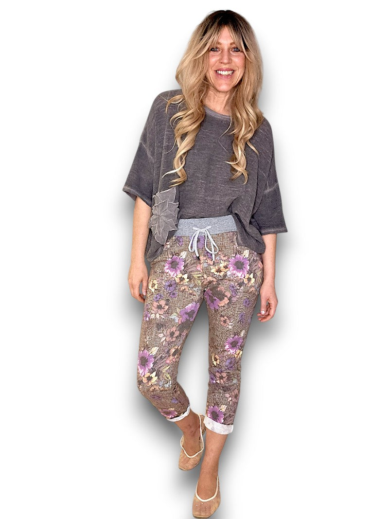 Floral Houndstooth Jogger