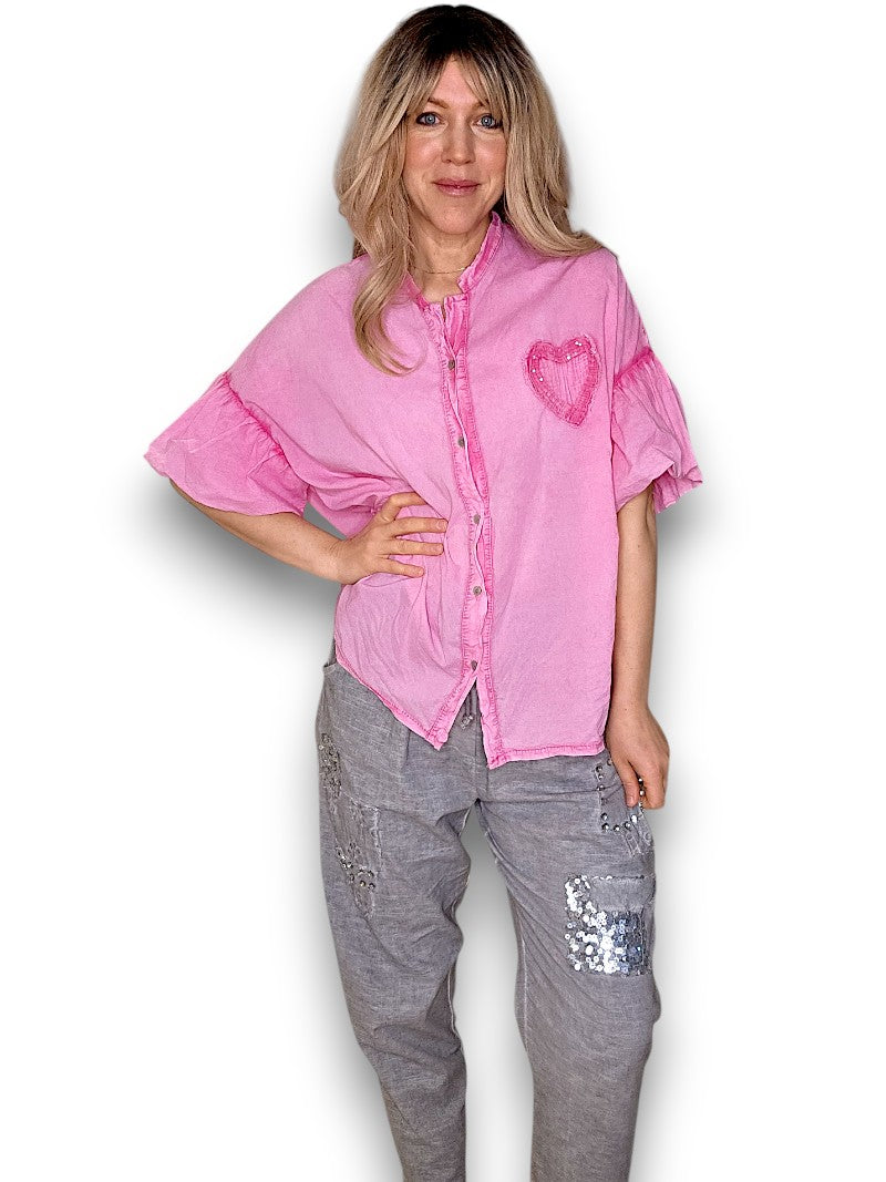 Bright Pink Heart Shirt