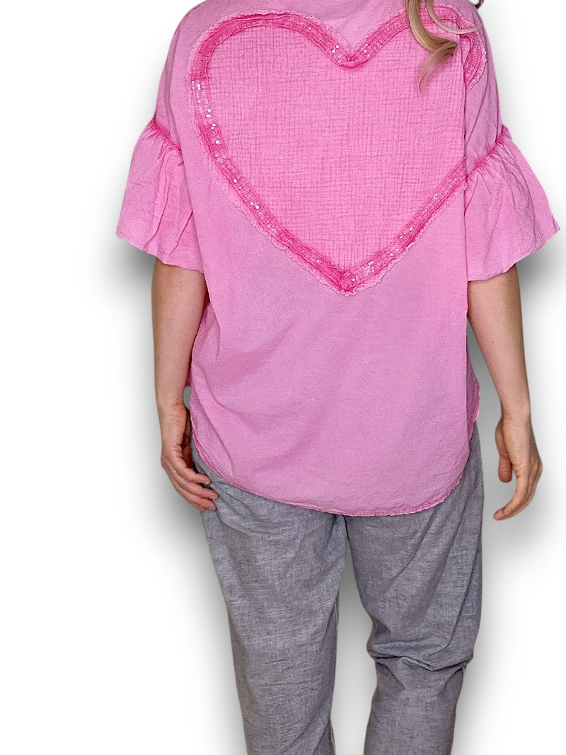 Bright Pink Heart Shirt