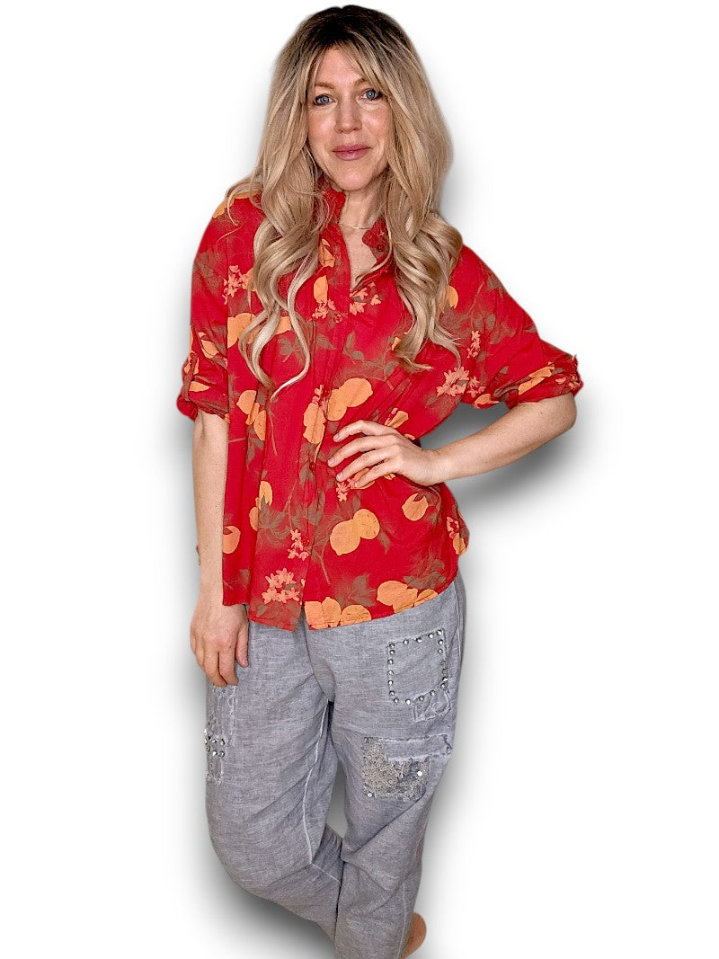 Red Dolly Lemon Top