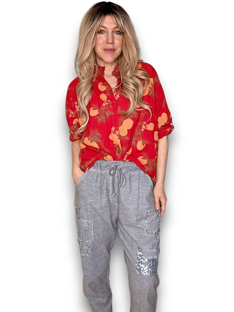 Red Dolly Lemon Top