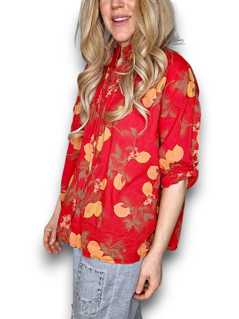 Red Dolly Lemon Top